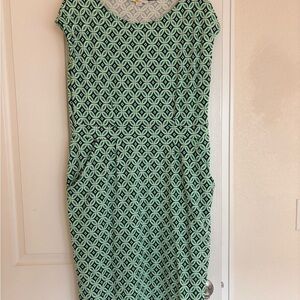 Boden Green Geometric Midi Dress